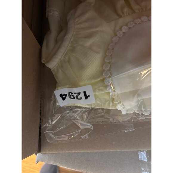 Rare Editions Yellow Baby Dress 12 Months Polyester/Cotton Lace Detail - Picture 7 of 7